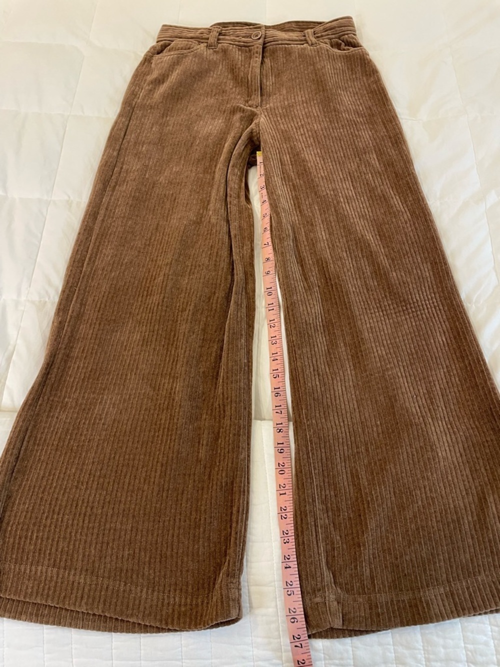 Industry Corduroy Like Pants.  Wide Leg Size 8 Light Brown - Picture 3 of 10